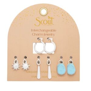 SCOUT INTERCHANGEABLE CHARM EARRINGS - Turquoise/Sky/Silver